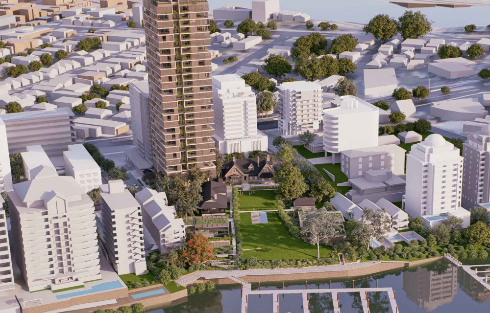 Luxury $150m residential and heritage redevelopment in Brisbane’s Kangaroo Point progresses, featuring 25-storey tower, river homes and restoration worksarticle image