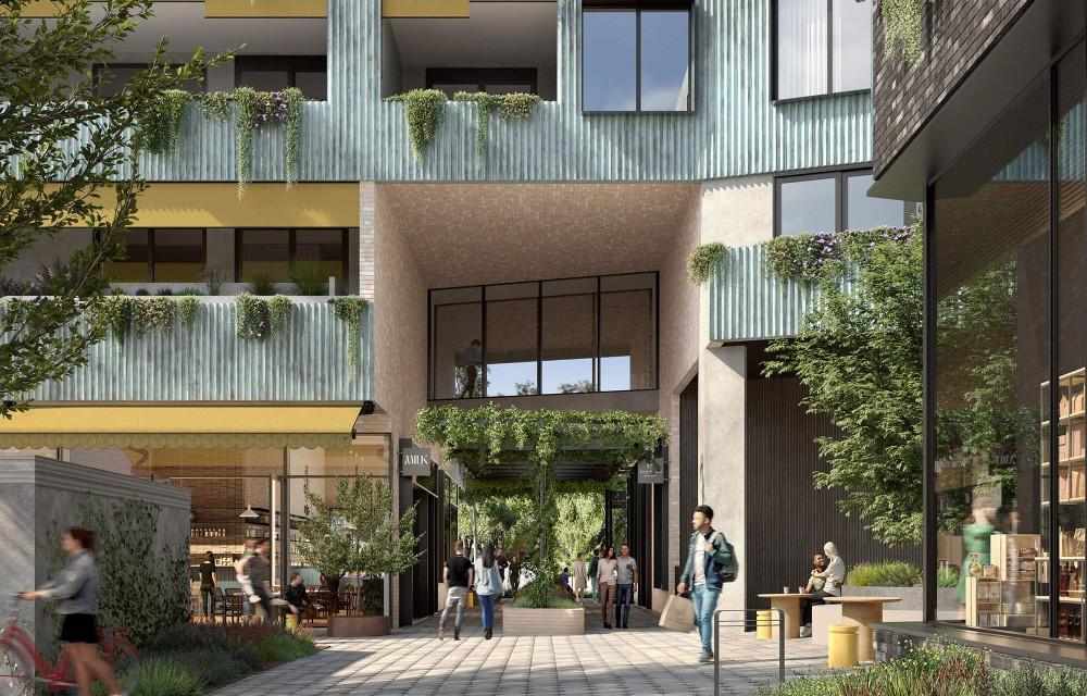 Construction site of a mixed use development in Perth's western suburbs with ongoing work and subcontractor involvement.