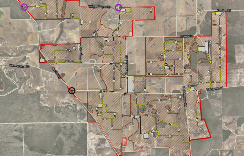 A proposed large-scale wind farm and battery energy storage project in regional WA featuring turbines and supporting energy infrastructure.