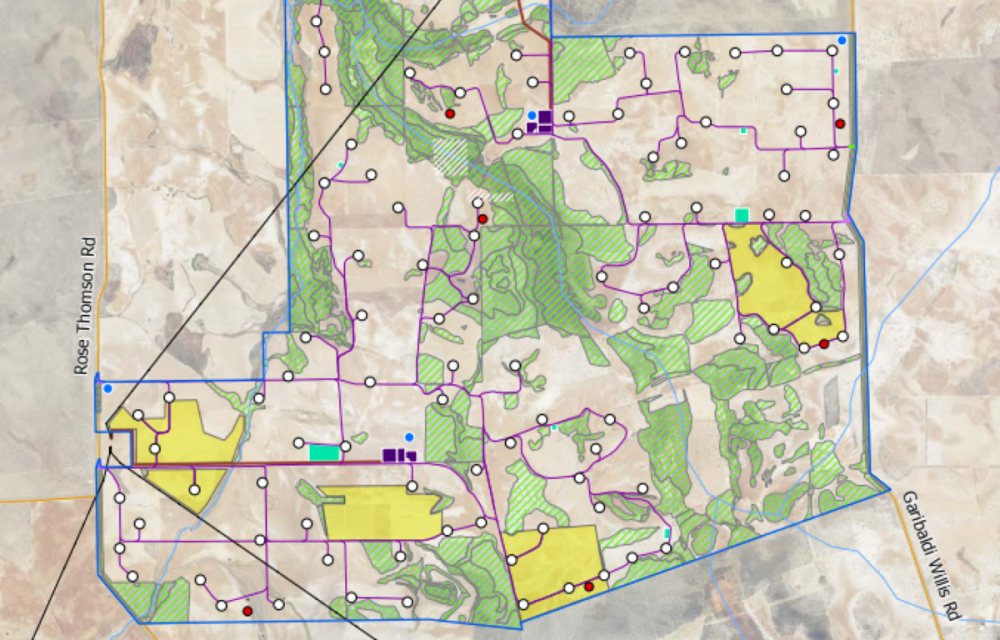 Large-scale renewable energy development featuring wind turbines, solar panels and battery storage in Western Australia’s Mid West region.