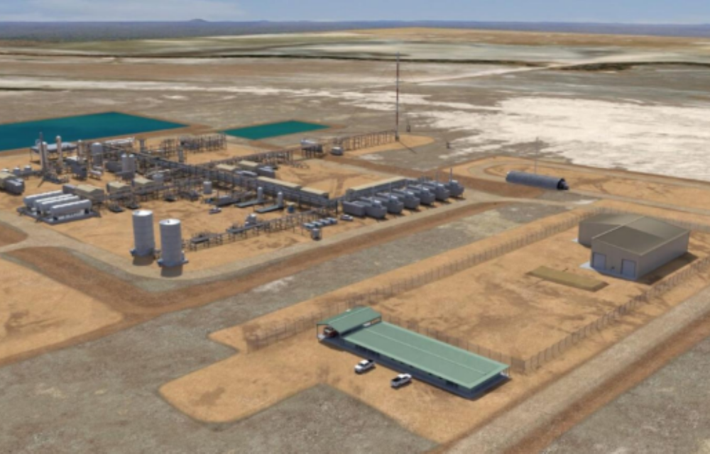 Overview of the proposed Belisama Gas Project gas processing plant in Mid West Western Australia, including processing facilities, pipelines and supporting infrastructure.